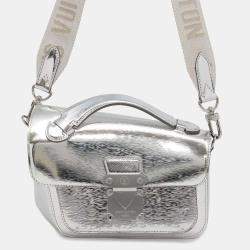 Louis Vuitton Silver Leather Monceau Distorted Handbag