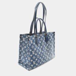 Louis Vuitton Blue/Navy Monogram Denim OnTheGo MM Tote Bag