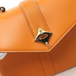 Pre Owned Louis Vuitton Orange Leather Rose des Vents PM Top Handle Bag