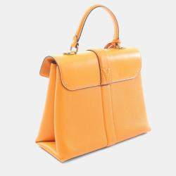 Pre Owned Louis Vuitton Orange Leather Rose des Vents PM Top Handle Bag