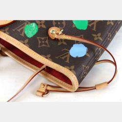 Pre Owned Louis Vuitton Brown Monogram Canvas Dots Neverfull MM Shoulder Bag