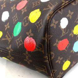 Pre Owned Louis Vuitton Brown Monogram Canvas Dots Neverfull MM Shoulder Bag
