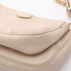 Louis Vuitton Ivory Monogram Empreinte Leather Multi Pochette Accessoires Shoulder Bag