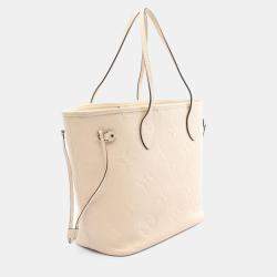 Louis Vuitton Ivory Monogram Empreinte Leather Neverfull MM Tote Bag