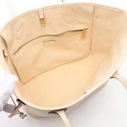 Louis Vuitton Ivory Monogram Empreinte Leather Neverfull MM Tote Bag