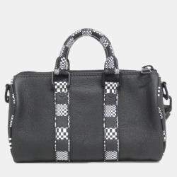 Louis Vuitton Black Leather Damier Distorted City Keepall XS Shoulder Bag