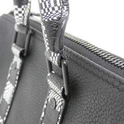 Louis Vuitton Black Leather Damier Distorted City Keepall XS Shoulder Bag