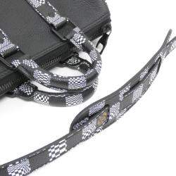 Louis Vuitton Black Leather Damier Distorted City Keepall XS Shoulder Bag