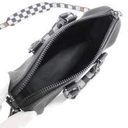 Louis Vuitton Black Leather Damier Distorted City Keepall XS Shoulder Bag