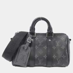 Louis Vuitton Black Monogram Eclipse Reverse Keepall Bandouliere 25 Boston Bag