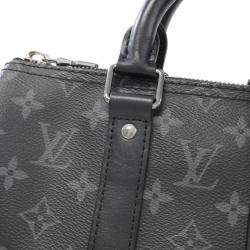 Louis Vuitton Black Monogram Eclipse Reverse Keepall Bandouliere 25 Boston Bag