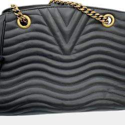 Pre Owned Louis Vuitton Noir Calf Leather New Wave Chain Tote Bag