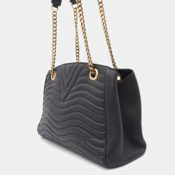 Pre Owned Louis Vuitton Noir Calf Leather New Wave Chain Tote Bag
