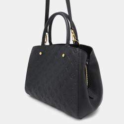 Louis Vuitton Noir Monogram Empreinte Leather Montaigne MM Shoulder Bag