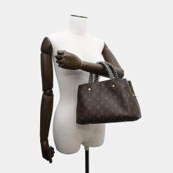 Pre Owned Louis Vuitton Noir/Cream Monogram Montaigne BB Shoulder Bag