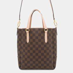 Pre Owned Louis Vuitton Damier Ebene Belmont PM Tote Bag