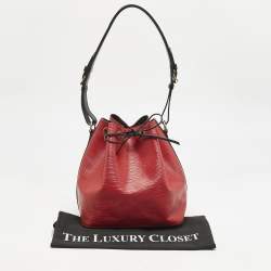 Louis Vuitton Red/Black Epi Leather Petit Noe Bag