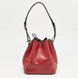 Louis Vuitton Red/Black Epi Leather Petit Noe Bag