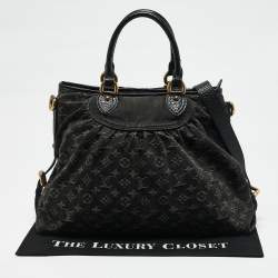 Pre Owned Louis Vuitton Black Monogram Denim Neo Cabby MM Bag