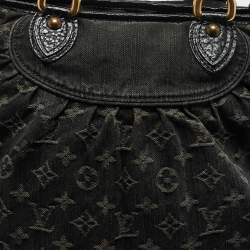Pre Owned Louis Vuitton Black Monogram Denim Neo Cabby MM Bag