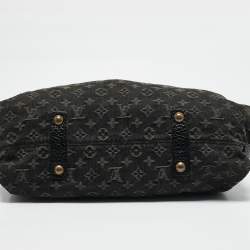 Pre Owned Louis Vuitton Black Monogram Denim Neo Cabby MM Bag