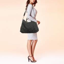 Pre Owned Louis Vuitton Black Monogram Denim Neo Cabby MM Bag