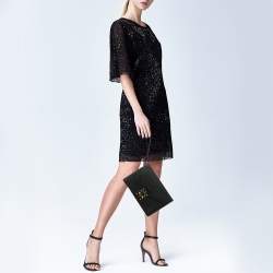 Louis Vuitton Black Epi Leather Sellier Dragonne Clutch