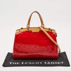 Louis Vuitton Rouge Grenadine Monogram Vernis Brea MM Bag