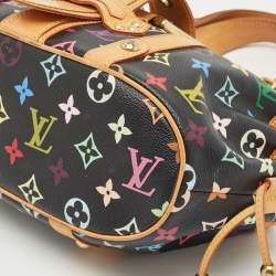 Pre Owned Louis Vuitton Black Multicolor Monogram Canvas Theda GM Bag