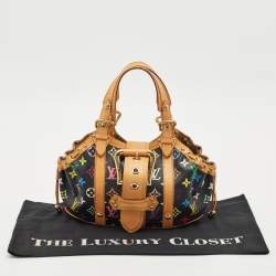 Pre Owned Louis Vuitton Black Multicolor Monogram Canvas Theda GM Bag
