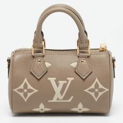 مملوكة مسبقًا Louis Vuitton Tourterelle Gray/Cream Monogram Empreinte Leather Nano Speedy Bag