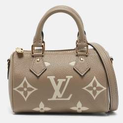 مملوكة مسبقًا Louis Vuitton Tourterelle Gray/Cream Monogram Empreinte Leather Nano Speedy Bag