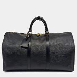 Louis Vuitton Black Leather Epi Keepall 50 bag
