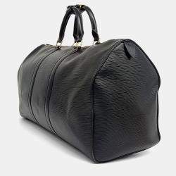 Louis Vuitton Black Leather Epi Keepall 50 bag