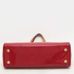 Pre Owned Louis Vuitton Rose Pop Monogram Vernis Brea MM Bag