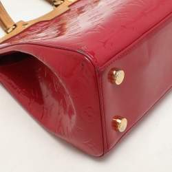 Pre Owned Louis Vuitton Rose Pop Monogram Vernis Brea MM Bag