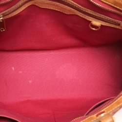 Pre Owned Louis Vuitton Rose Pop Monogram Vernis Brea MM Bag