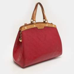 Pre Owned Louis Vuitton Rose Pop Monogram Vernis Brea MM Bag