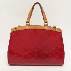 Pre Owned Louis Vuitton Rose Pop Monogram Vernis Brea MM Bag