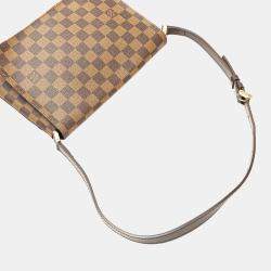 Pre Owned Louis Vuitton Brown Damier Ebene Musette Tango Short Strap