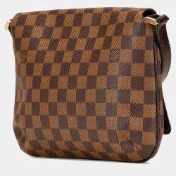 Pre Owned Louis Vuitton Brown Damier Ebene Musette Tango Short Strap