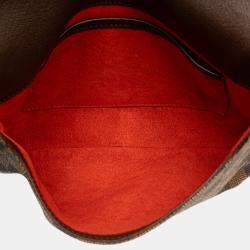 Pre Owned Louis Vuitton Brown Damier Ebene Musette Tango Short Strap