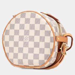 Pre Owned Louis Vuitton White Damier Azur Boite Chapeaux Souple PM