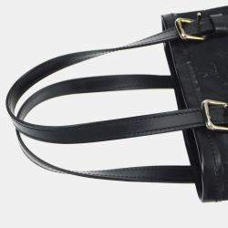 Pre Owned Louis Vuitton Black Monogram Satin Little Bucket Bag