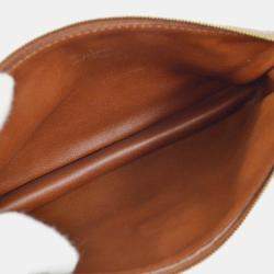 Pre Owned Louis Vuitton Brown Vinyl, Leather Pochette Accessoires Shoulder Bag