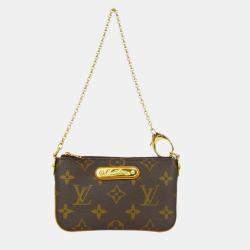 Pre Owned Louis Vuitton Brown Monogram Canvas Pochette Milla PM Shoulder Bag