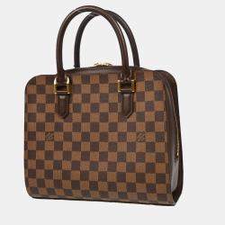 Pre Owned Louis Vuitton Brown Damier Ebene Canvas Triana Handbag