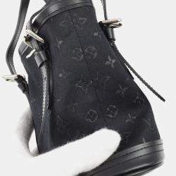 Louis Vuitton Black Monogram Satin Little Bucket Bag