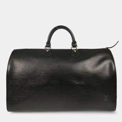 Louis Vuitton Noir Epi Leather Speedy 40 Duffle Handbag