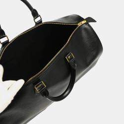 Louis Vuitton Noir Epi Leather Speedy 40 Duffle Handbag